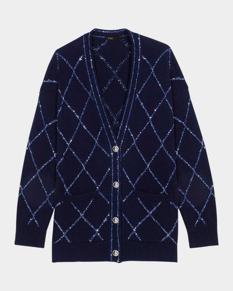Mipouly Embellished Soft Knit Cardigan